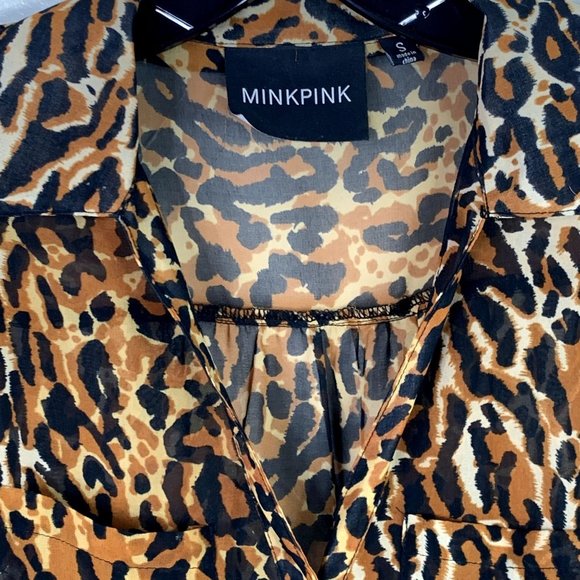 MINKPINK Leopard Sleeveless Sheer Blouse - Picture 2 of 4